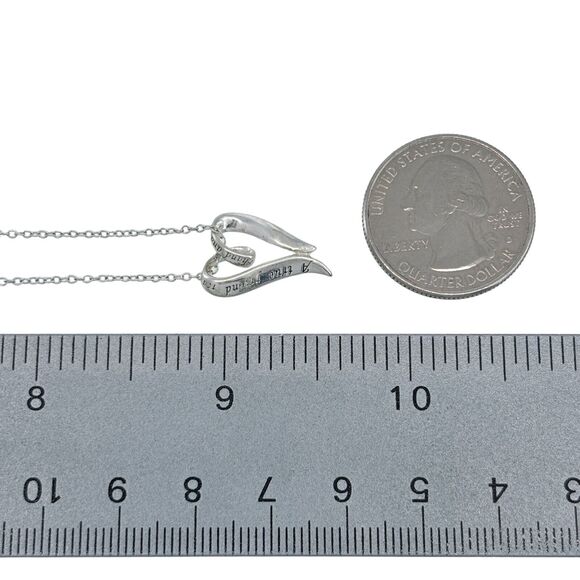 Vintage Sterling Silver 925 True Friend Quote Heart Pendant ONLY - Picture 5 of 5
